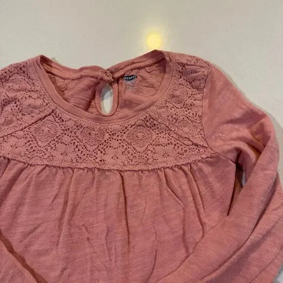 Old Navy Toddler Girl 3T Pink Long Sleeve 100% Cotton - Picture 2 of 5